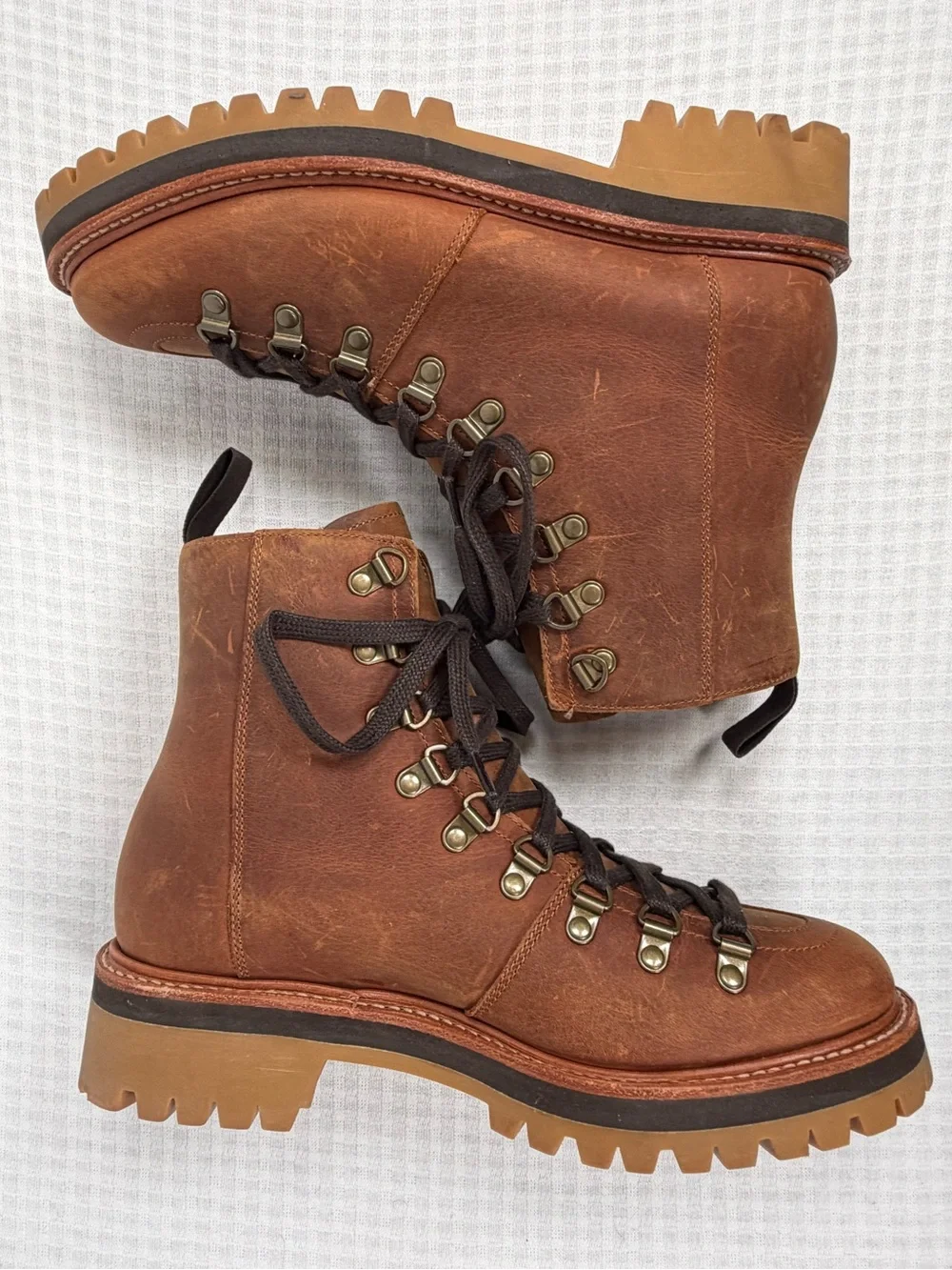 Grenson Brady Men’s Hiker Boots Size 7 US (6 UK) Brown Leather Commando Soles